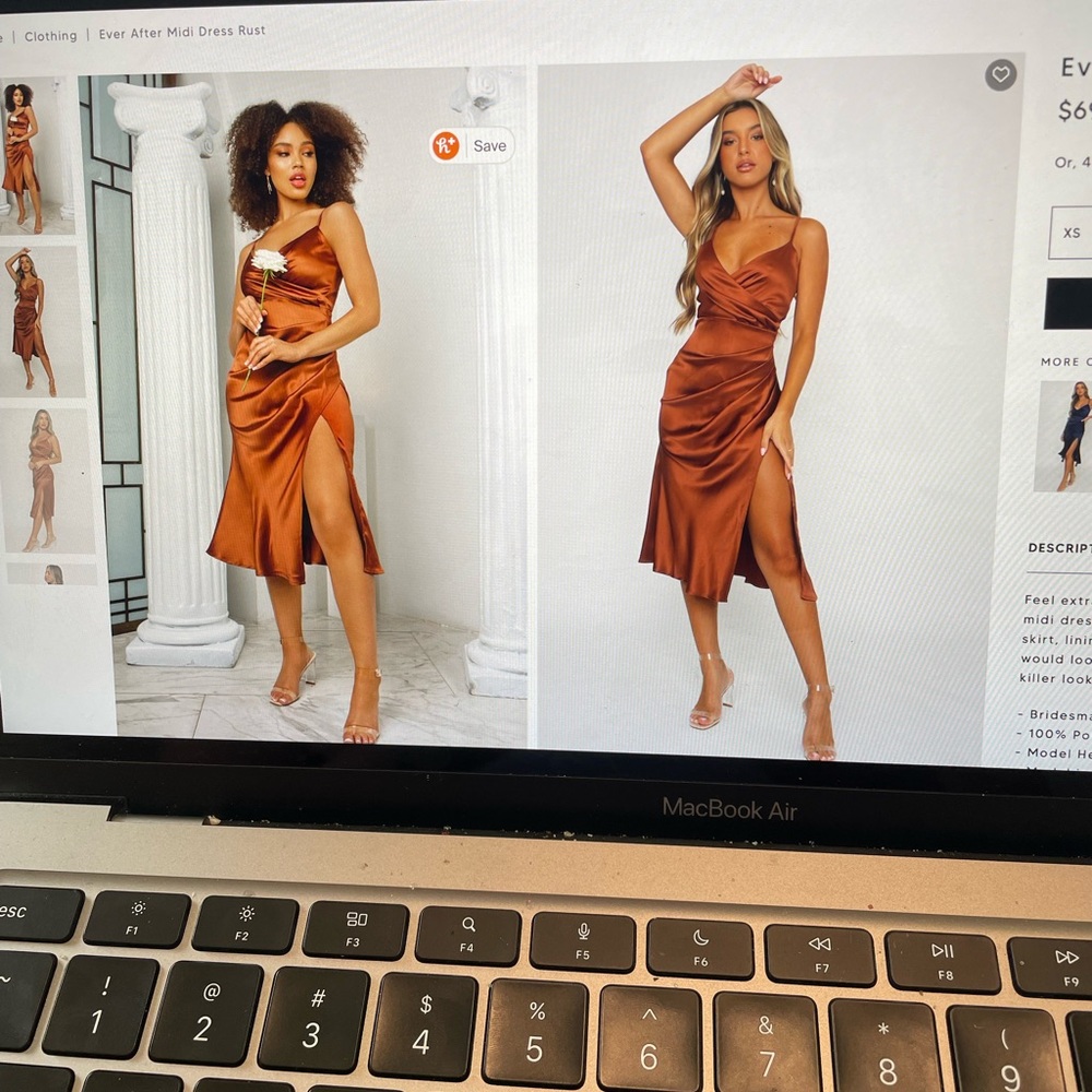 White Fox Boutique Ever After Midi Dress in rust